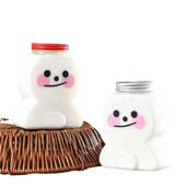 姜饼人开孔铝盖奶茶瓶pet塑料瓶卡通塑料杯子饮料瓶一次性果