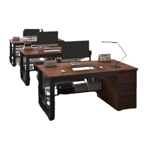 办公桌简约现代员工位办公室桌职员家用单人带抽屉电脑桌台式书桌