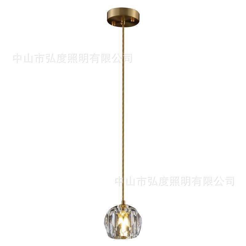 北欧全铜水晶小吊灯简约卧室玄关吧台电视背景墙吊线灯水晶床头灯,家装灯饰光源,智能吊灯,淘宝优惠券,粉丝福利购,淘宝优惠卷