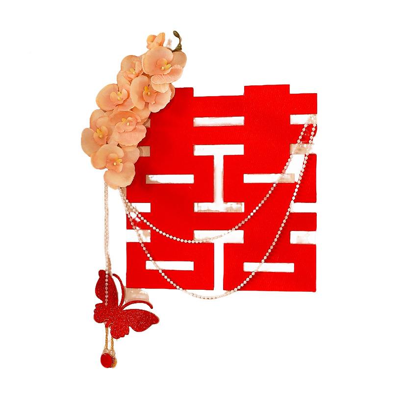 婚房6051布置饰婚喜字贴女方卧室新房装门贴拉纸花套装结婚礼备婚