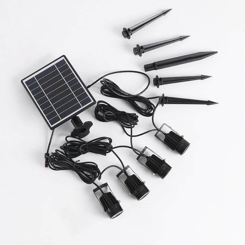 一拖四太阳能灯户外庭院地插草坪射灯3w七彩光控花园灯LED插地灯,家装灯饰光源,草坪灯,淘宝优惠券,粉丝福利购,淘宝优惠卷