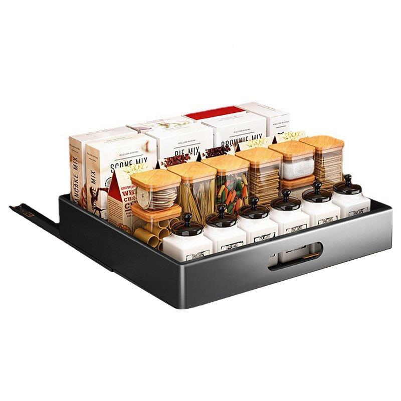 拉橱柜下水槽柜内篮拉放LK-HY抽调料餐具收纳架抽收式储物盒置物