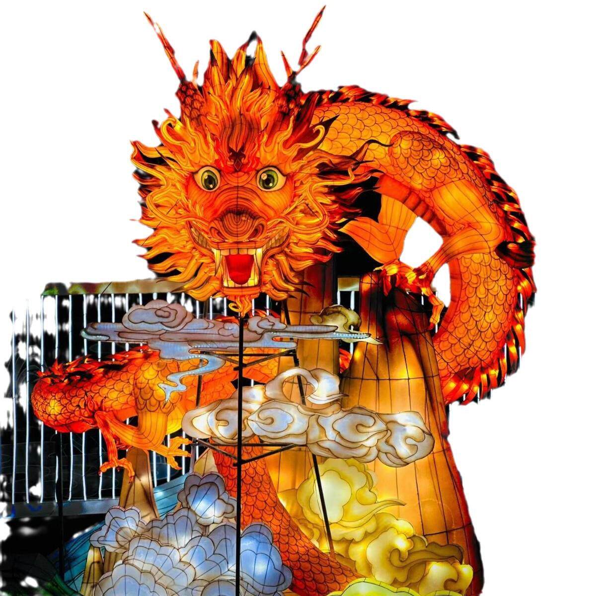 山海经主题大型新年花灯元宵节景区灯展国潮亮化灯厂家设计定制