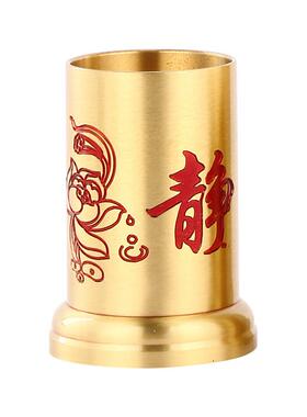 黄铜茶道六君子6件套功夫茶具配件茶艺套黄铜茶夹勺叉刀刷筒