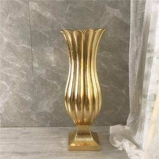 欧式 电镀金箔玻璃钢落地大花瓶KTV酒店餐厅会所婚庆路引摆设 风格