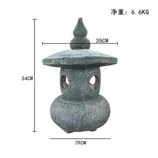 中式石塔庭院装饰花园摆件户外太阳能灯布置禅意草坪庭院灯大宫灯