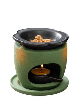 陶瓷火熏香蜡烛香粉精油香薰唐女香薰TZB绿色香香薰炉檀灯香粉隔