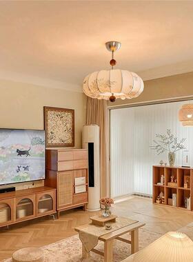 中灯风卧室吊灯法复古布艺花纹餐厅日式侘寂式XW-X0313风温馨房古