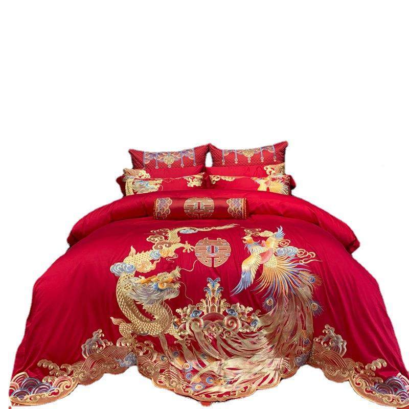 品九狐喜婚庆DM1011家纺四六套结婚床上用红色床单件被套,床上用品,婚庆床品套件,淘宝优惠券,粉丝福利购,淘宝优惠卷