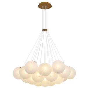 奶油风星l球泡泡魔豆o吊灯北欧客厅主卧室复式tf公寓玻璃月球吊灯