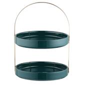 网红风糖咖啡店下午轻奢双层水茶果盆客厅陶瓷盘点心果摆果1ZY632