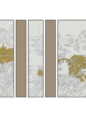 天上宫新中立式酒阙店QZ202110包间装饰画体浮雕装肌理组合壁画中