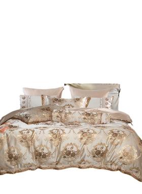 20床2新款奢别墅纯品全棉四件H1184套高级轻感棉被套床单主卧床上