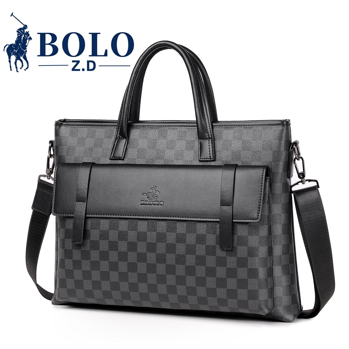ZDBOLO/左丹保罗公文包男士单肩包时尚手提包真皮商务文件包手拿