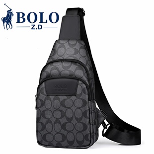 ZDBOLO/左丹保罗国际轻奢胸包男 斜挎胸前单肩休闲挎包防水斜肩包