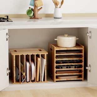 厨房餐盘收纳柜厨具分隔器餐具垂直托盘收纳架烤盘砧板盖子收纳