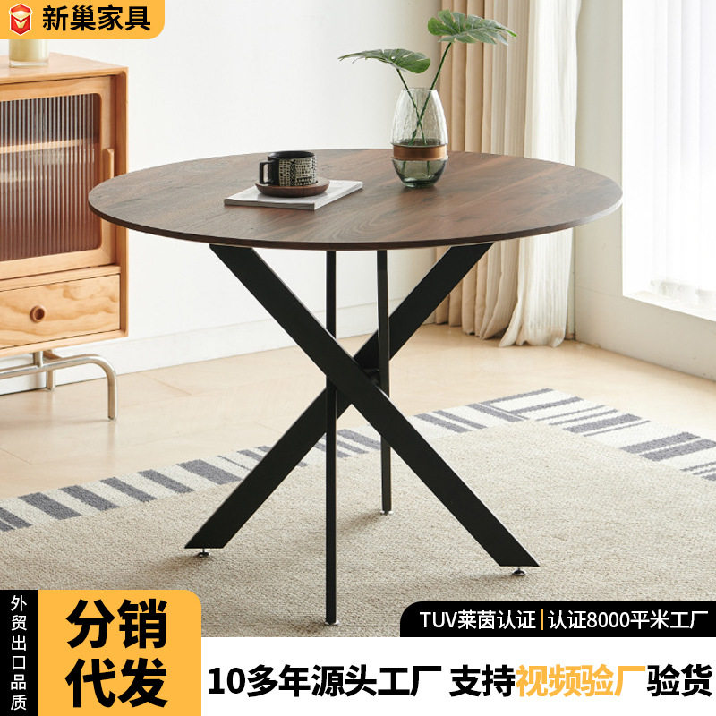 简易双人板式小户型接待会议室长方形现代简约组合餐厅小圆桌简约
