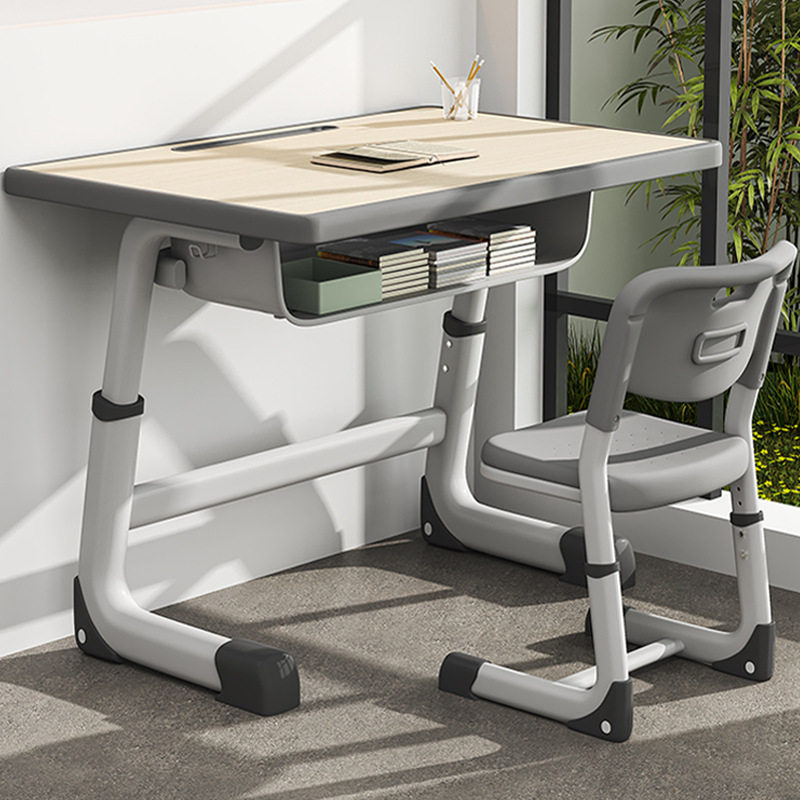 小初中生板式学校课桌椅套装儿童学习可升降桌子家用写字作业书桌