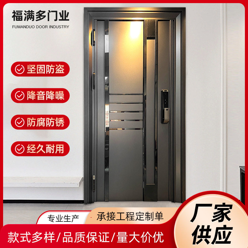 韩式入户防盗门 家用别墅小区中式入户单开门 不锈钢304入户门