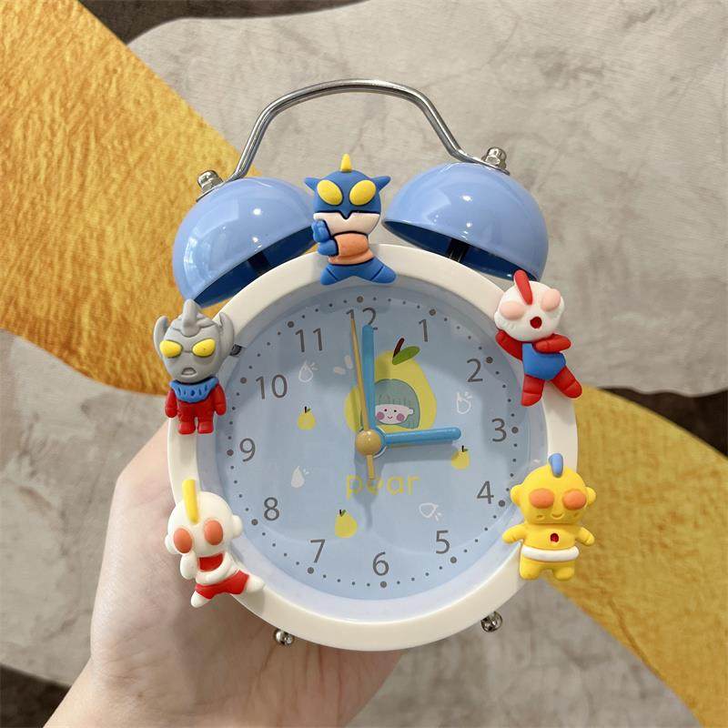 可爱卡通带夜灯小学生闹钟静音走时强力叫醒儿童闹钟创意小床头钟