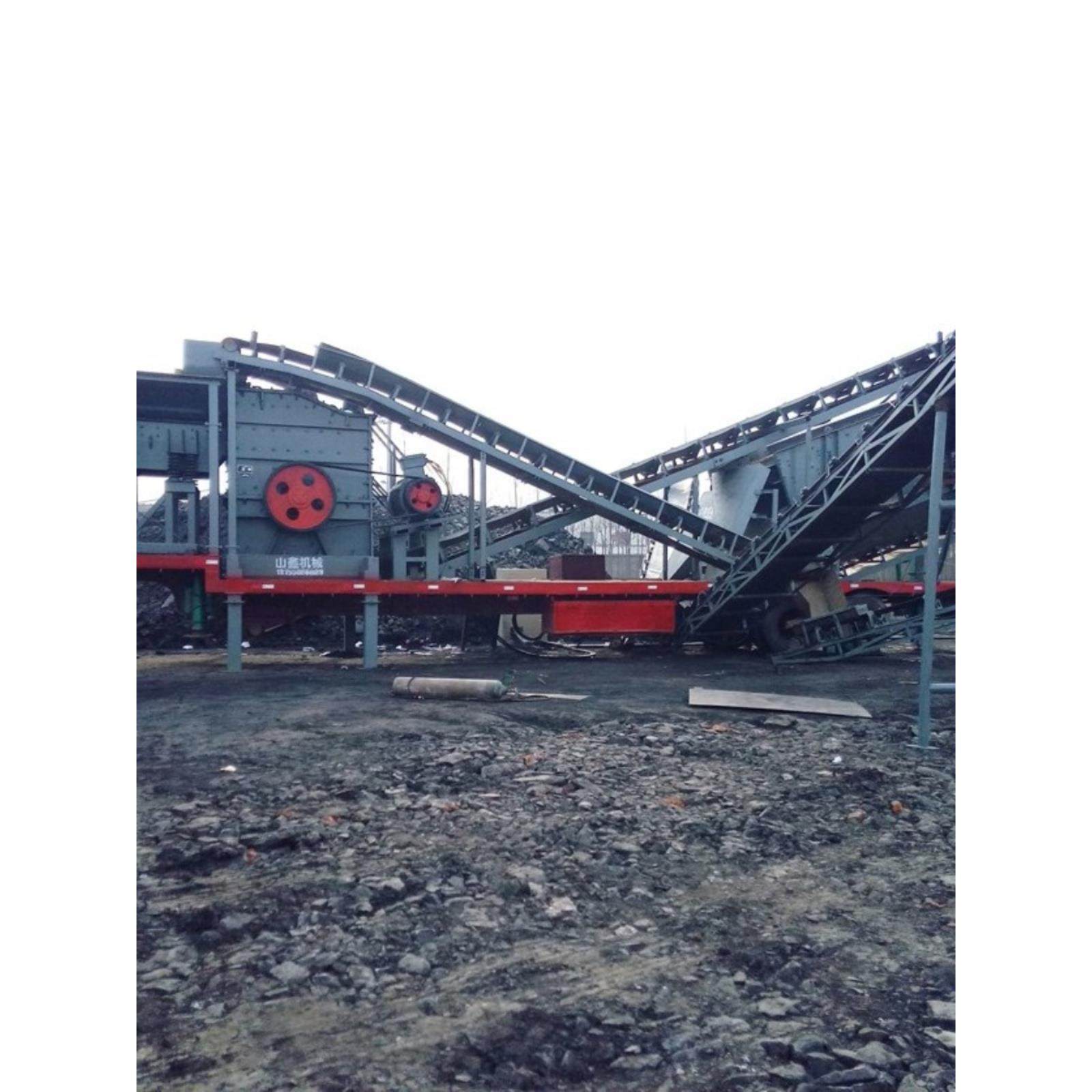 沙场大型移动碎石机全套制砂机建筑垃圾土石方圆锥颚式石子破碎机
