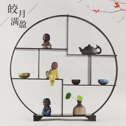 紫光檀多宝阁古董架子客厅置物架红木茶叶展示柜实木中式小博古架