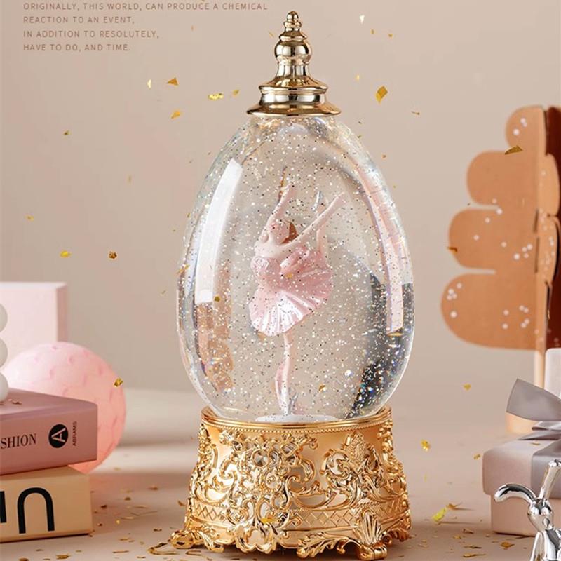 鸟之诗旋转水晶球音乐盒八音盒摆件儿童生日礼物时尚跳舞女孩礼品