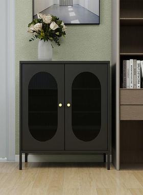 加厚餐边柜出租屋收纳柜家用酒柜客厅靠墙展示柜茶水柜铁皮收纳柜