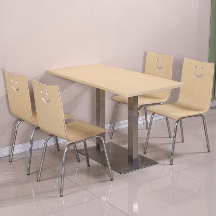 快餐桌椅组合小吃店面馆学校学生食堂公司员工厂餐厅不锈钢餐桌椅
