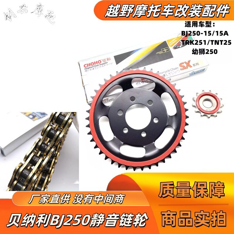 小黄龙BJ250-15A幼狮250静音大小链轮TRK251链条TNT25征和油封链