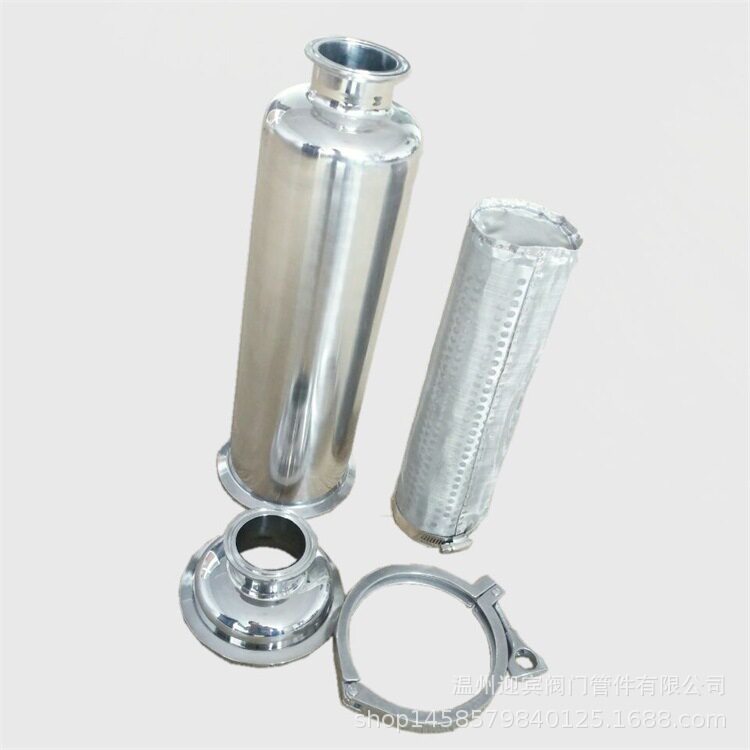 不锈钢快装管道过滤器304316L卫生级快接滤网式直通过滤桶加工