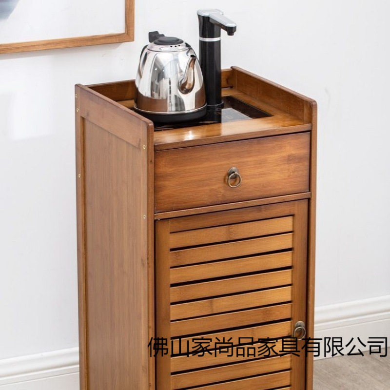 移动实木烧水壶一体茶水柜