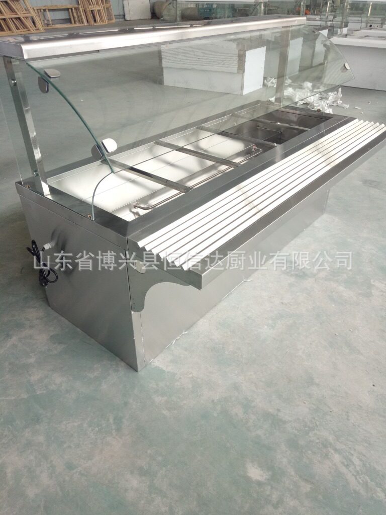 定制保温售饭台快餐车保温台不锈钢玻璃罩保温柜蒸菜台售卖台蒸菜