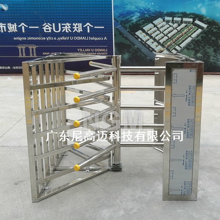 怀化溆浦卫生院人员出口半高单向转门不锈钢手推逆时针旋转滚闸机