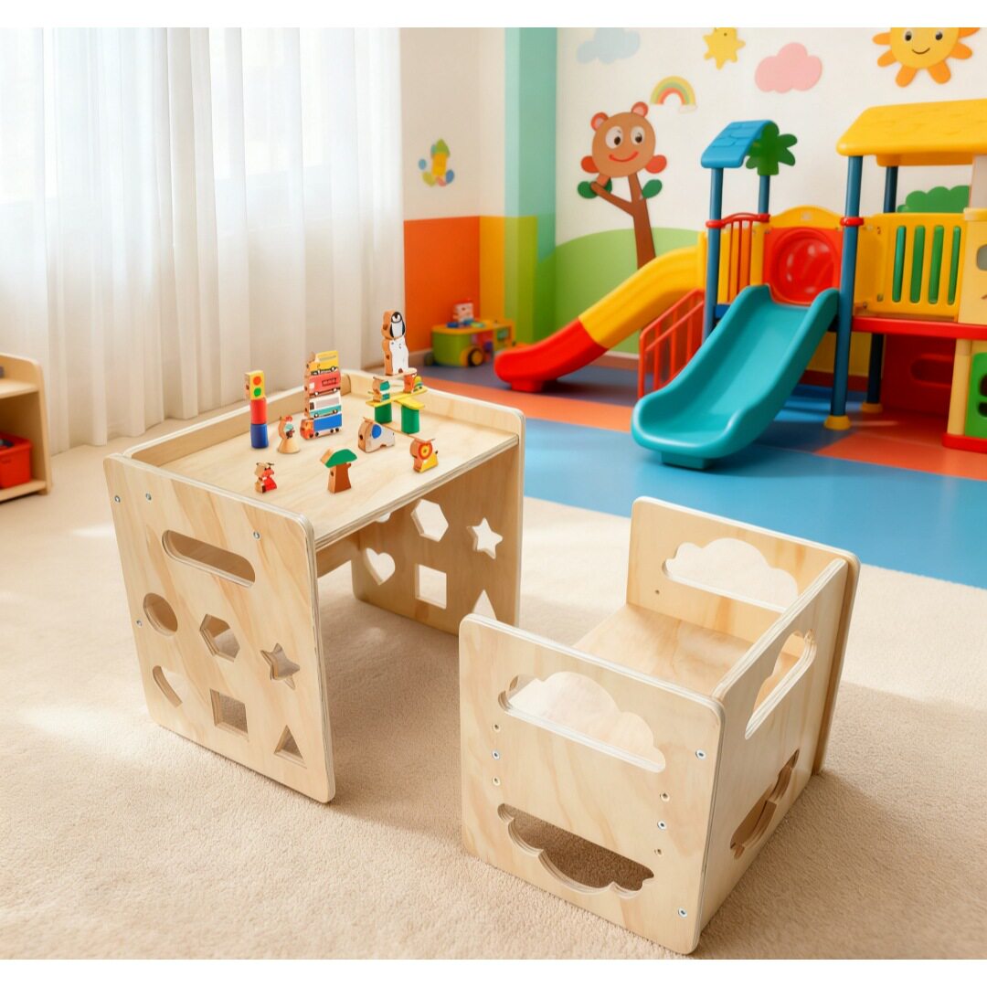 蒙特梭利幼儿园实木桌椅套装
