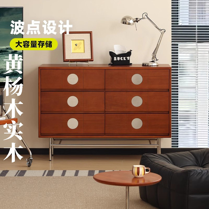 黄杨木实木斗柜大容量五斗柜卧室床头柜客厅沙发边柜收纳柜电视柜