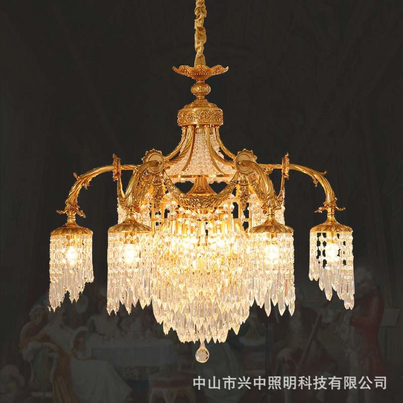 法式全铜吊灯客厅餐厅卧室灯豪华宫廷蜡烛灯欧式别墅会所灯具