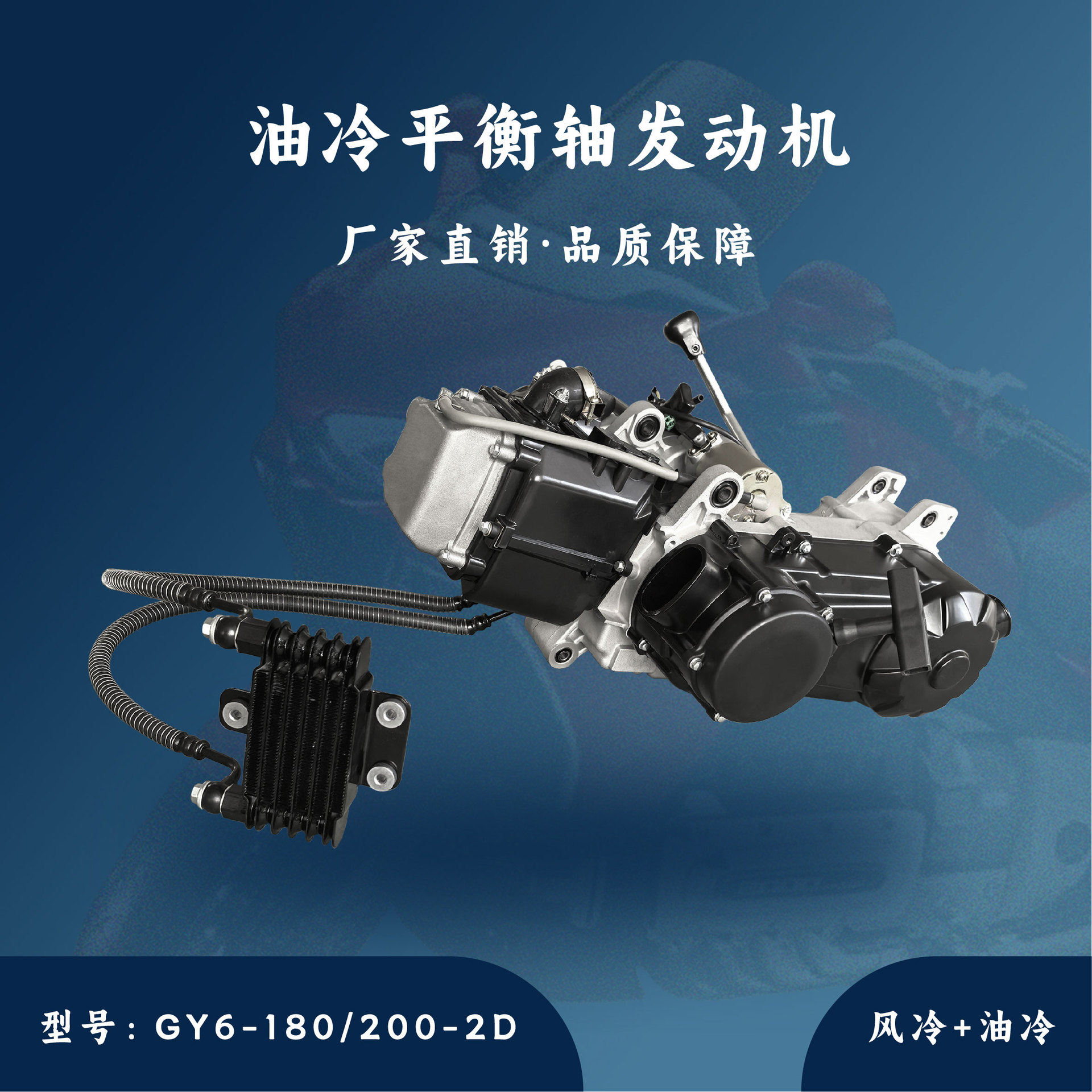 ATV沙滩车倒挡发动机180/200-2D平衡轴油冷风冷1P61QMK/1P63QML