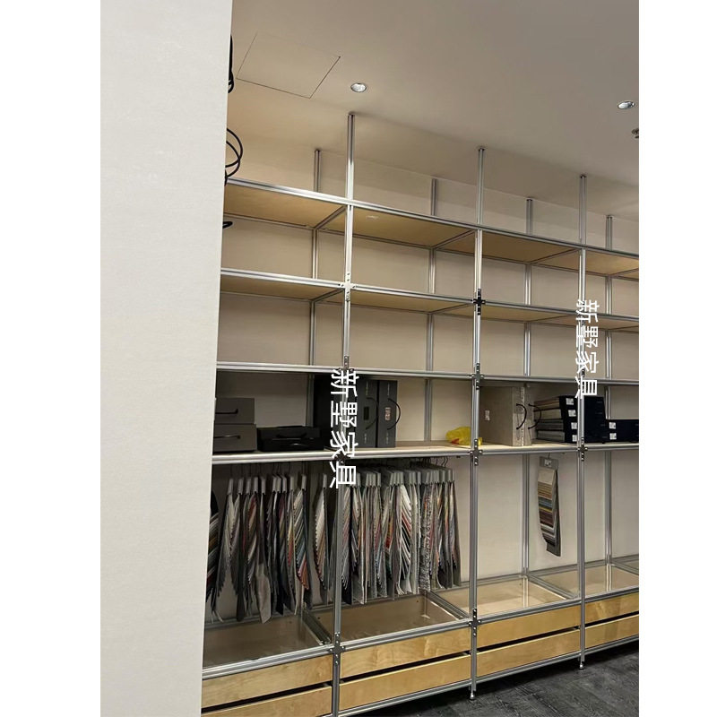 设计师物料架极简书架隔断置物架客厅玄关装饰陈列架办公室展示架