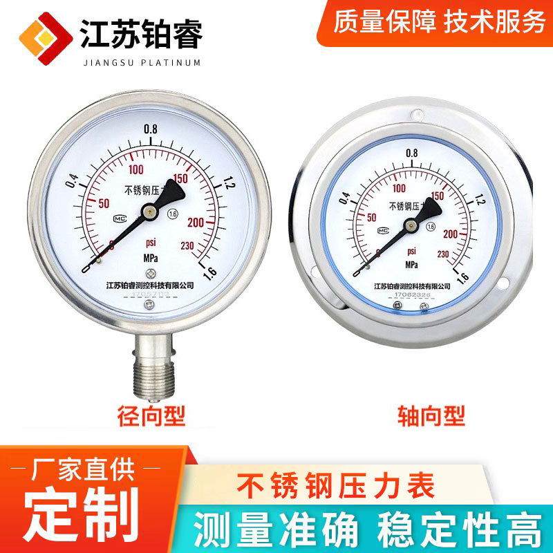 不锈钢耐震隔膜压力表YB-100
