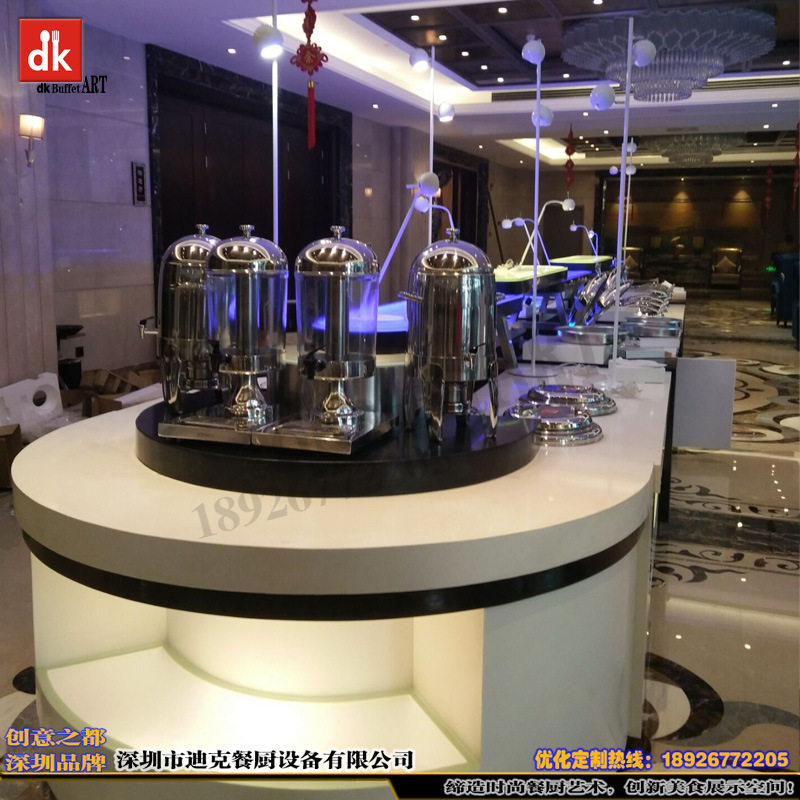 冰鲜台海鲜台 自助餐冰台 酒店会所岩板石材自助餐台 移动布菲台