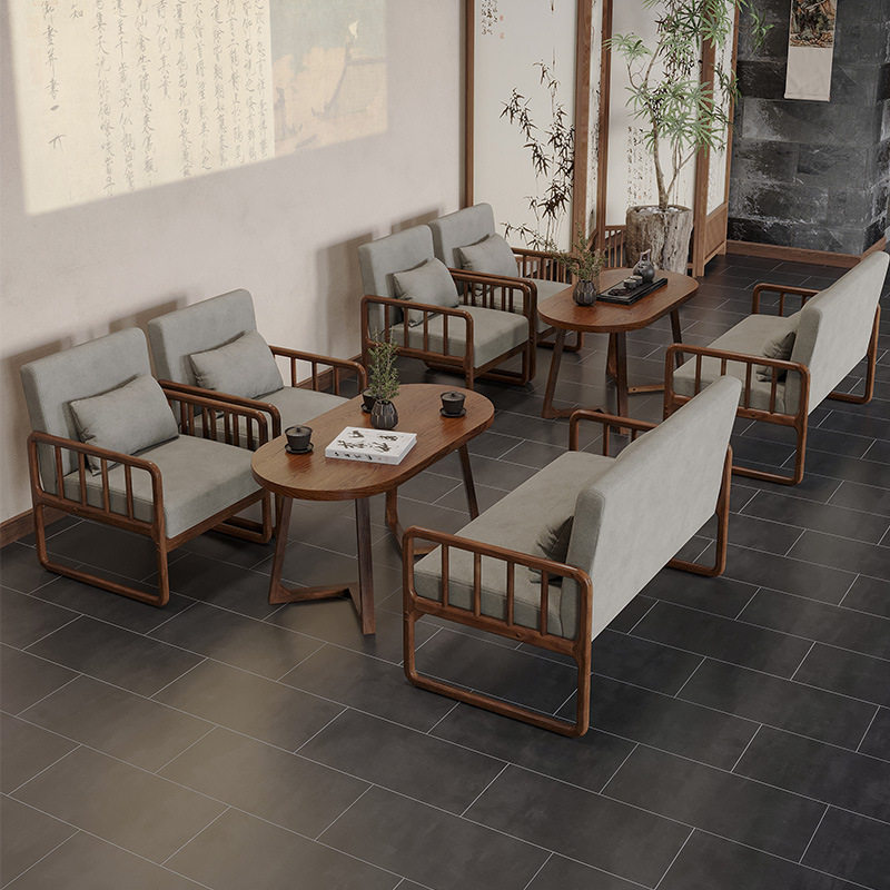咖啡店西餐厅复古卡座桌椅组合