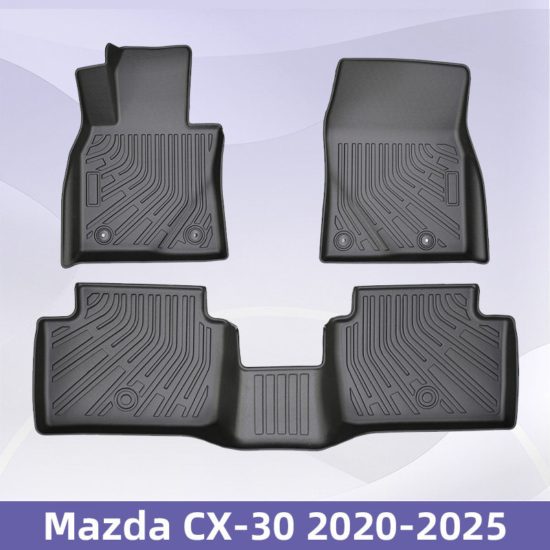 适用于Mazda CX-30 2020-2025 TPE脚垫3D全天候材质后备箱垫