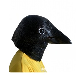 万圣节黑乌鸦面具黑暗重生the crow鸟嘴头套恐怖面具装扮乳胶