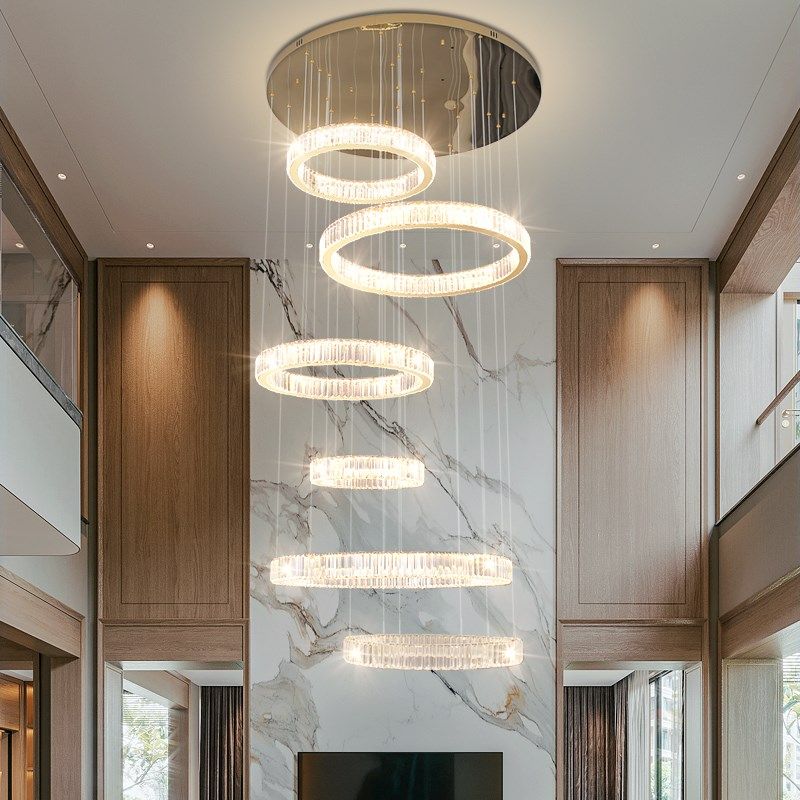 复式楼大吊灯简约别墅loft跃层挑空水晶吊灯轻奢楼梯间吊灯长吊灯,家装灯饰光源,LOFT/复式住宅/楼梯吊灯,淘宝优惠券,粉丝福利购,淘宝优惠卷