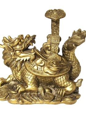 铜龙龟摆件八卦金钱龟母子龙龟如意龙龟