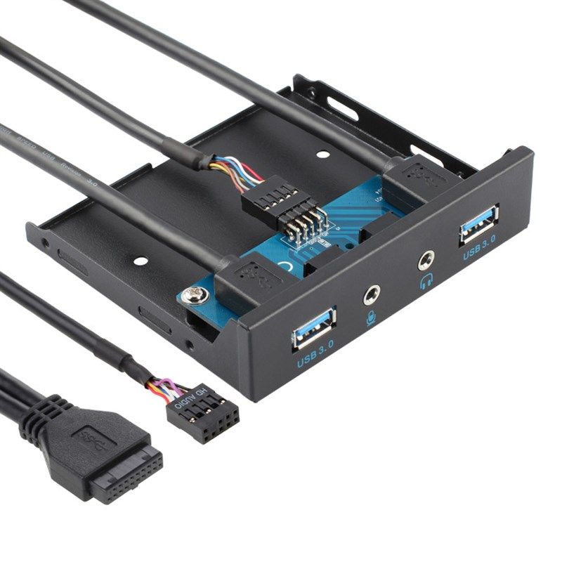 2口USB3.0音频接口台式机箱软驱位前置面板20P转USB3.0扩展转接线