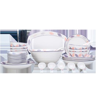 雅诚德餐具碗碟勺子套装盘子家用汤碗陶瓷碗创意饭碗个性碗盘套装