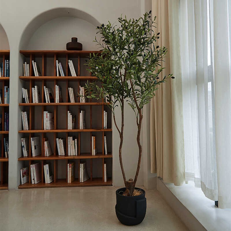 仿真绿植大型橄榄树盆栽室内商场门店展厅假植物装饰景观落地摆件