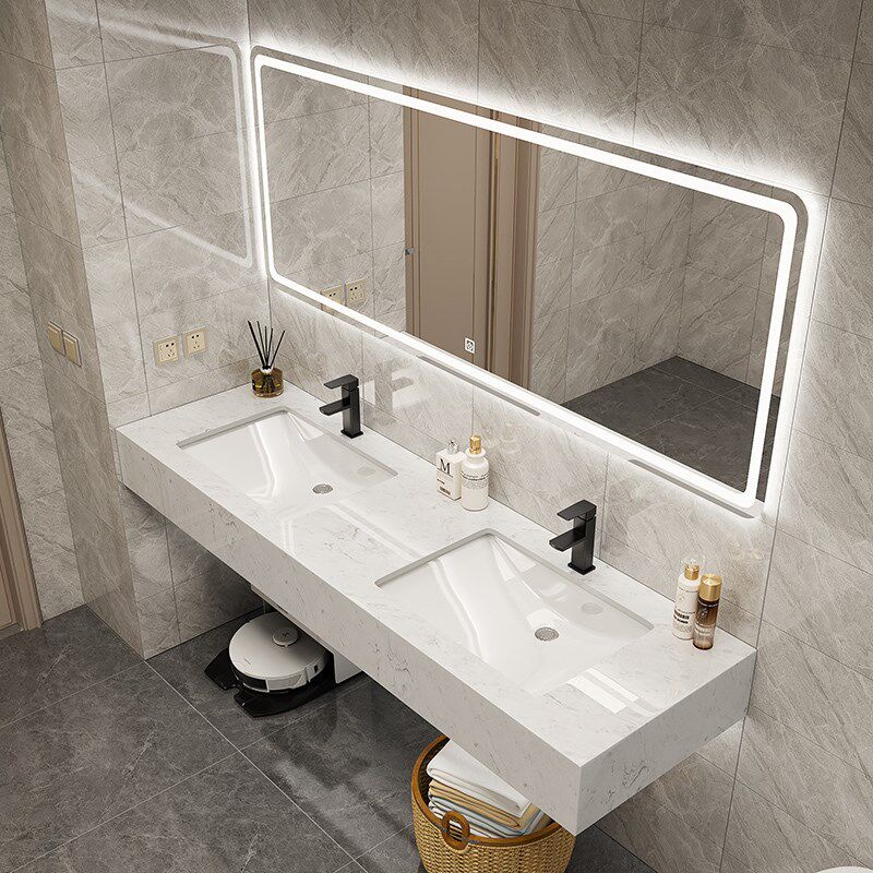 浴室柜定制组合洗脸盆双人洗漱池大理石公共厕所卫生间双盆洗手台